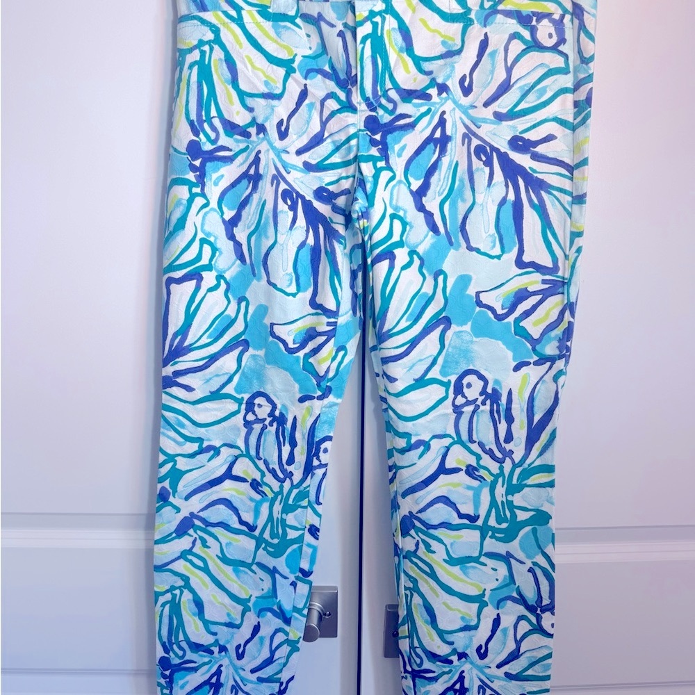 Lilly Pulitzer Blue and Green Kelly Patterned Pants